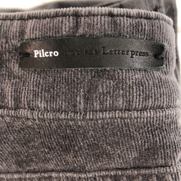 Anthropologie Pilcro and The Letterpress Serif Stone Gray Skinny Corduroy 26 - Picture 10 of 11